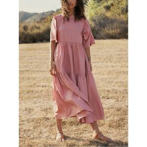Christy Dawn The Theo Cotton Midi Dress in Mauve Khadi